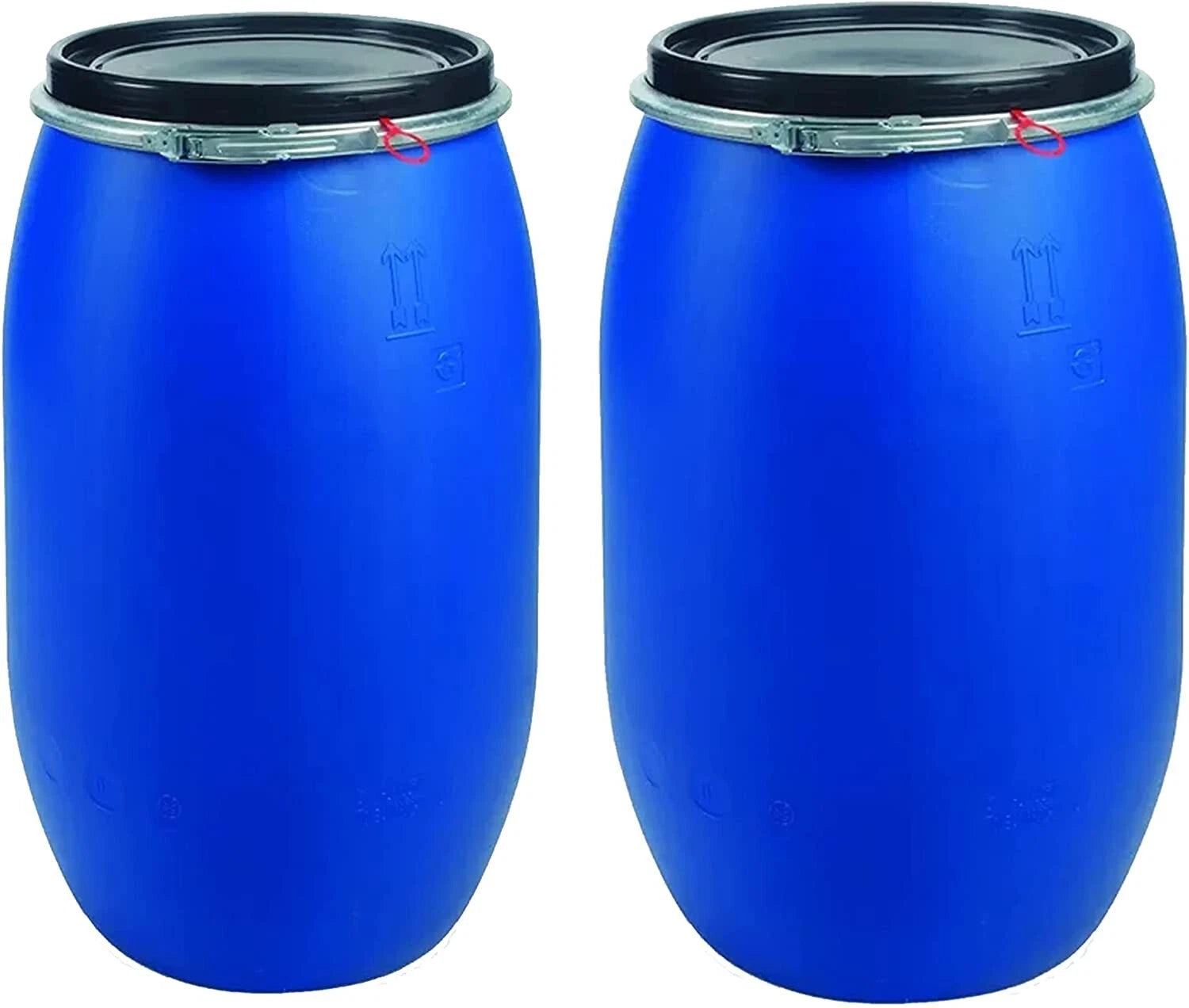Blue Open Top Storage Food Keg Barrel Drum with Lid & Closure - Choice of Size