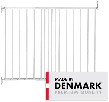 Multidan, Covers Openings between 62.5-106.8 Cm/24.6-42 Inches, Extendable Stair Gate/Baby Gate/Safety Gate, Metal, White, Made in Denmark - (Pet Gate/Dog Gate)