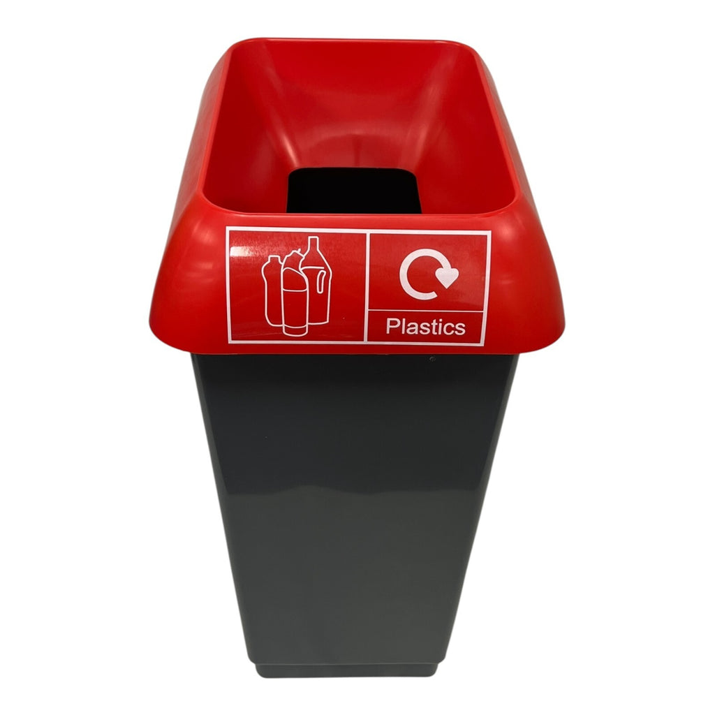 50L Color-Coded Recycling Bin with Graphic Logo – Multi-Stream Waste Bin for Home & Office