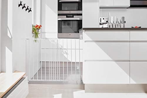 Multidan, Covers Openings between 62.5-106.8 Cm/24.6-42 Inches, Extendable Stair Gate/Baby Gate/Safety Gate, Metal, White, Made in Denmark - (Pet Gate/Dog Gate)