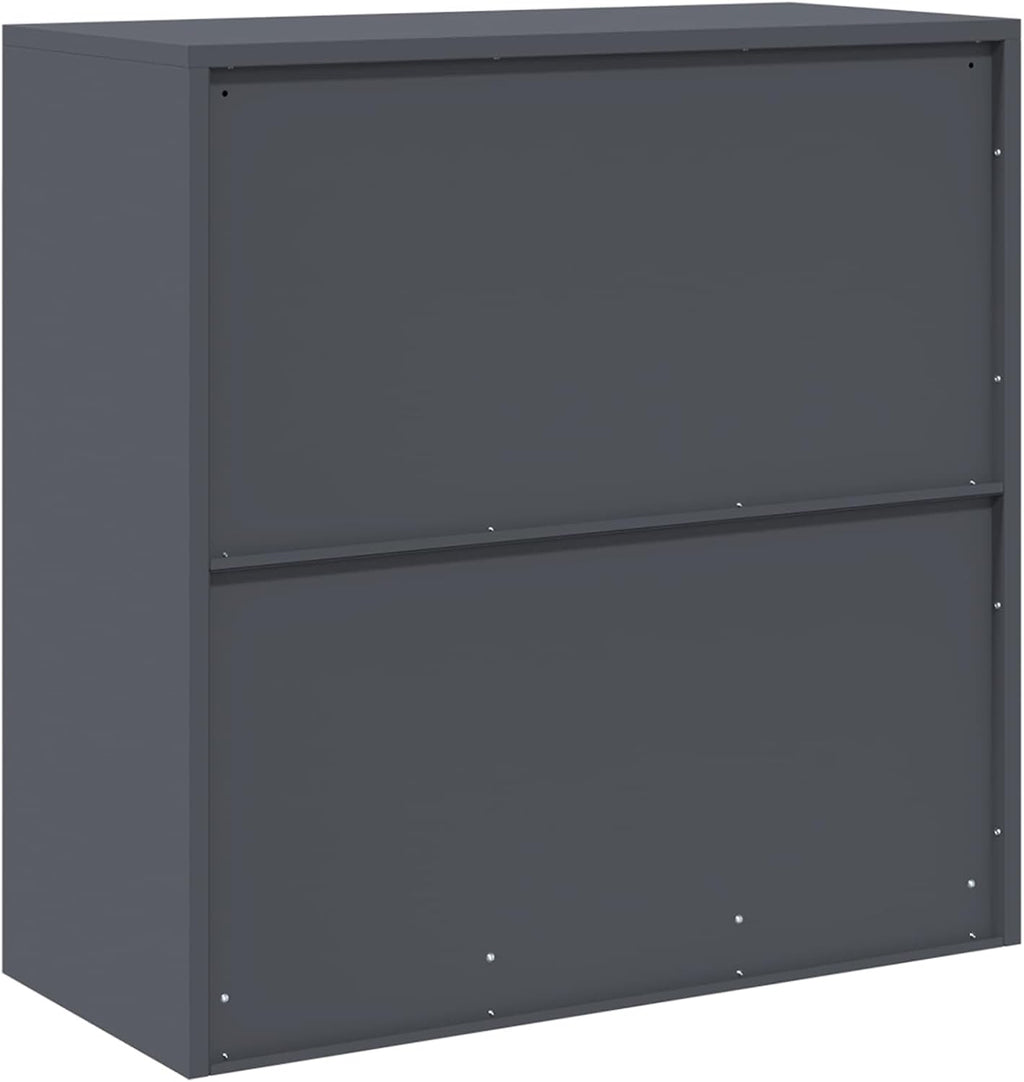 Industrial Steel Storage Cabinet with Lockable Doors, Anthracite 90 X 40 X 90 Cm, Se Office Storage for Files and Stationery, Durable Powder-Coated Steel