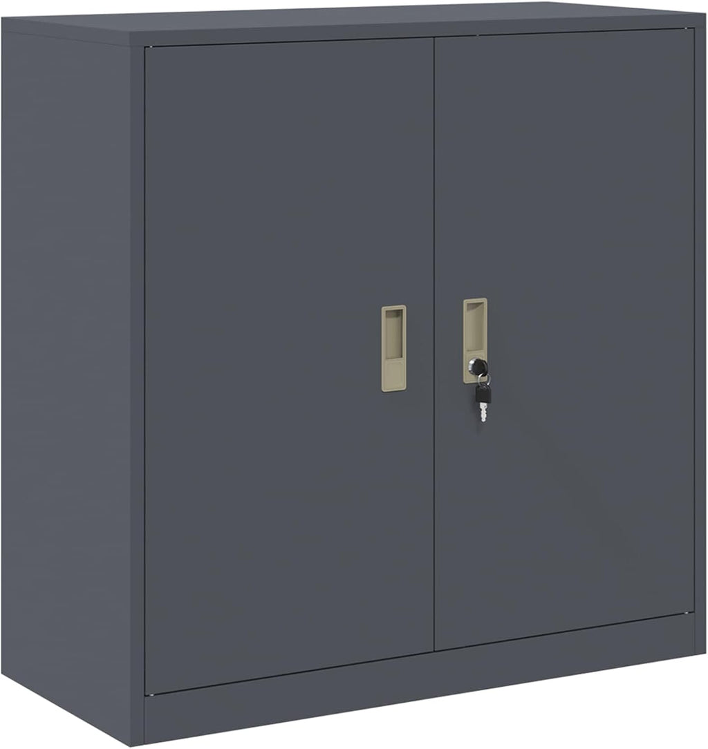 Industrial Steel Storage Cabinet with Lockable Doors, Anthracite 90 X 40 X 90 Cm, Se Office Storage for Files and Stationery, Durable Powder-Coated Steel