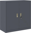 Industrial Steel Storage Cabinet with Lockable Doors, Anthracite 90 X 40 X 90 Cm, Se Office Storage for Files and Stationery, Durable Powder-Coated Steel