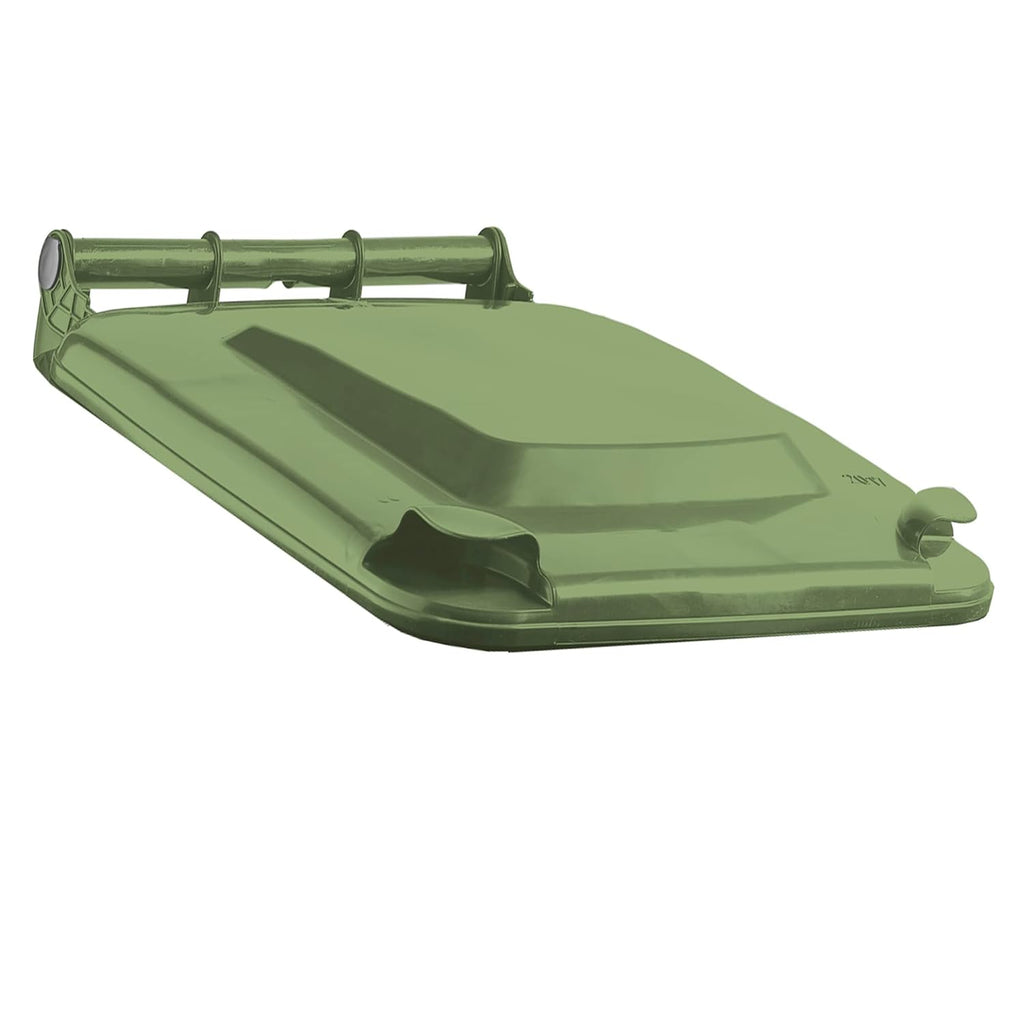 Green Household Wheelie Bin Large 240 Litre Standard Size Bin | Including Rubber Wheels & Lid