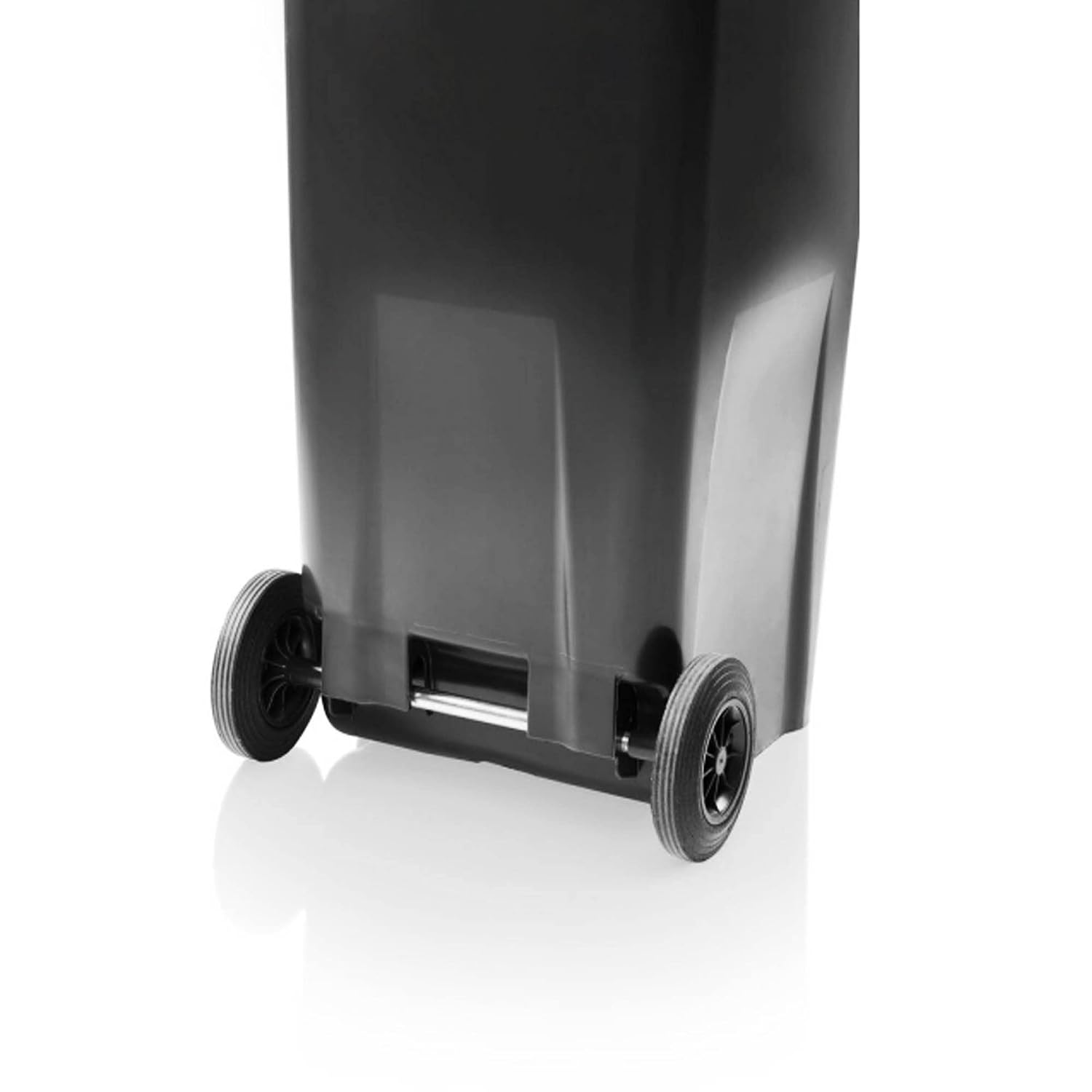 240 Litre Outdoor Wheelie Bin Grey/Black Standard Household Size Bin | with Rubber Wheels for Trash and Rubbish