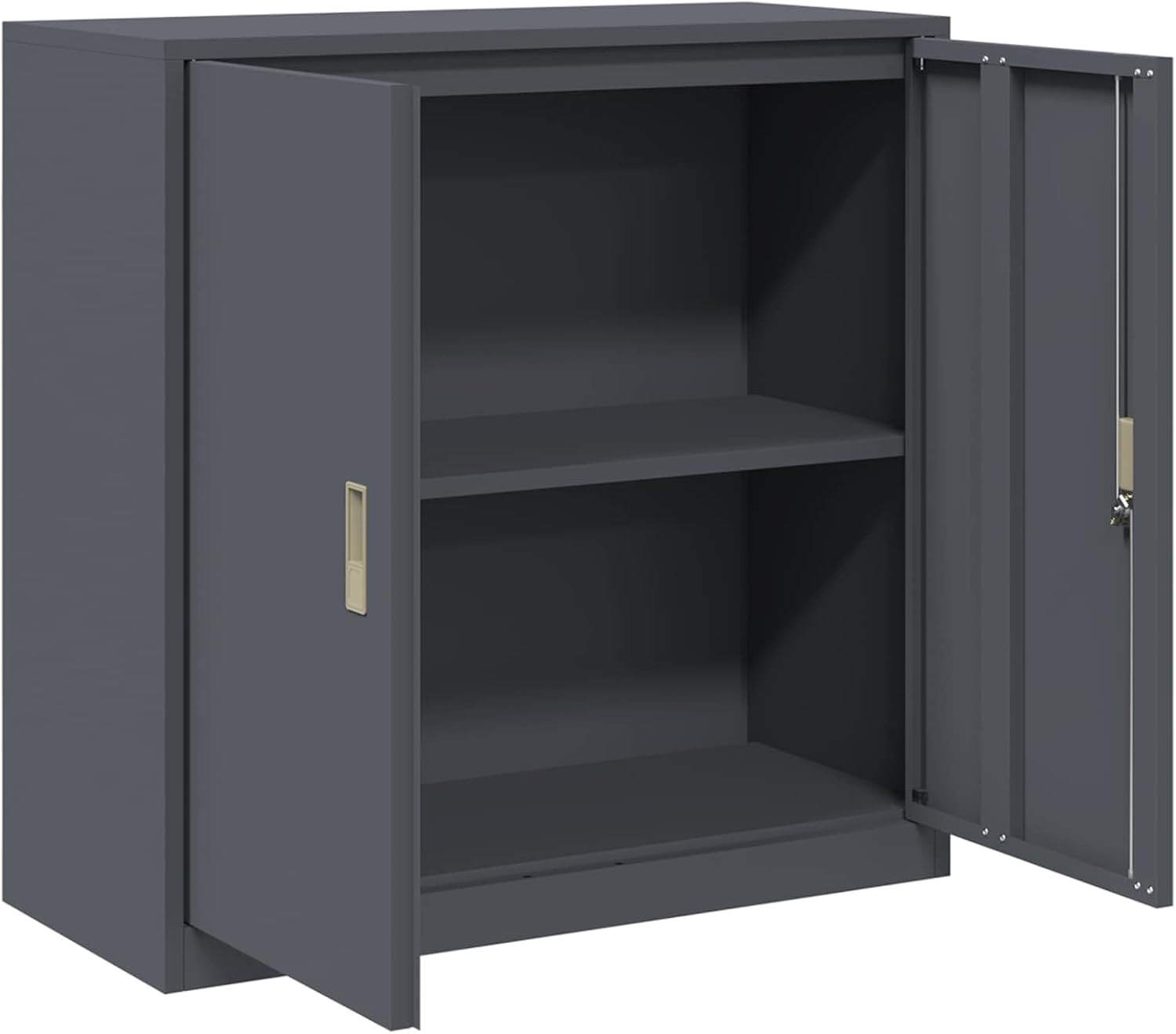 Industrial Steel Storage Cabinet with Lockable Doors, Anthracite 90 X 40 X 90 Cm, Se Office Storage for Files and Stationery, Durable Powder-Coated Steel