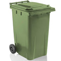Green Household Wheelie Bin Large 240 Litre Standard Size Bin | Including Rubber Wheels & Lid