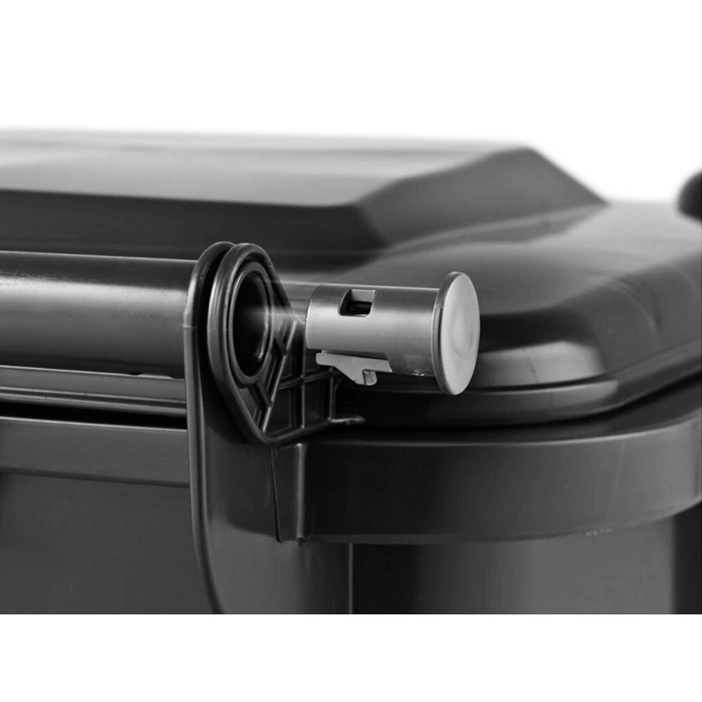 240 Litre Outdoor Wheelie Bin Grey/Black Standard Household Size Bin | with Rubber Wheels for Trash and Rubbish