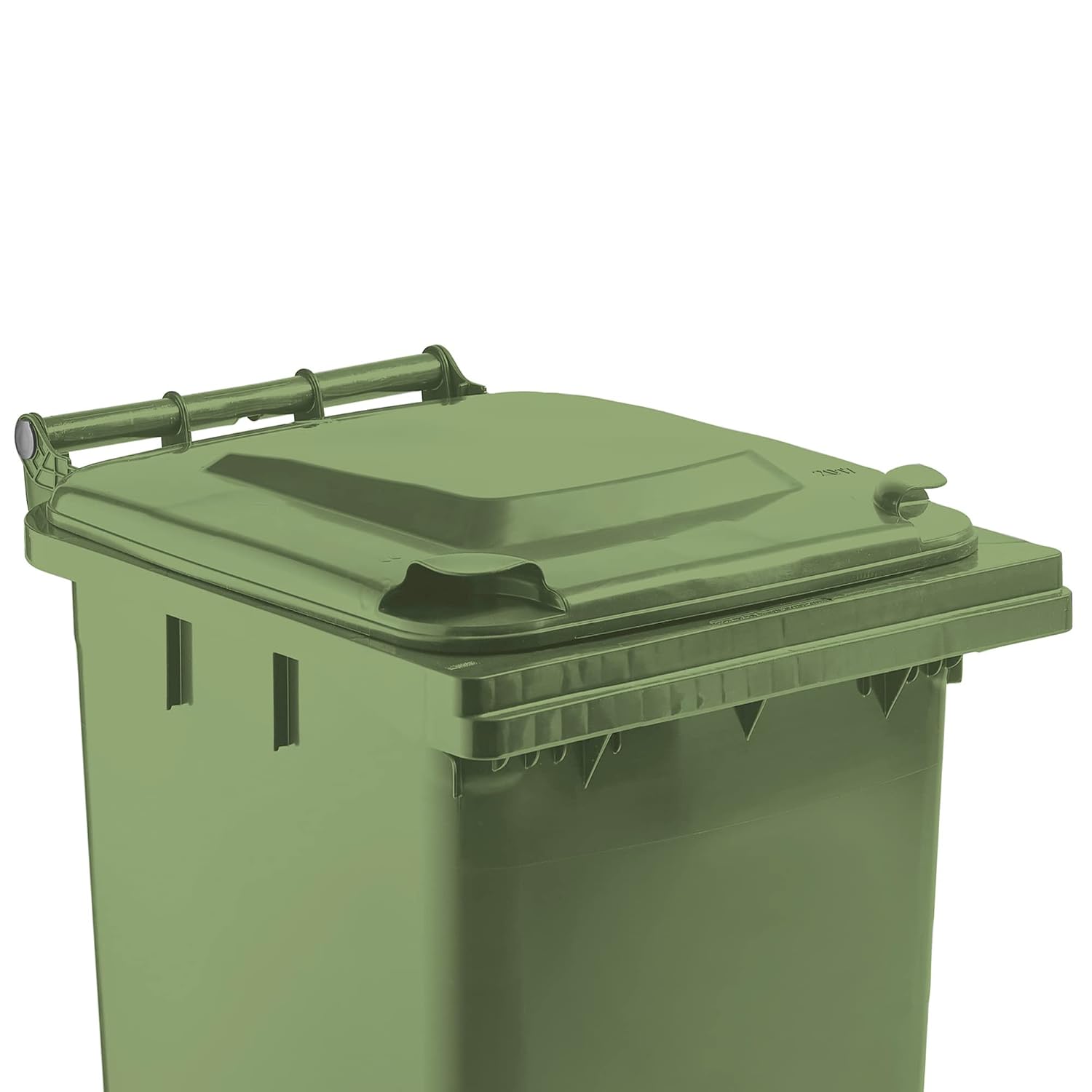 Green Household Wheelie Bin Large 240 Litre Standard Size Bin | Including Rubber Wheels & Lid