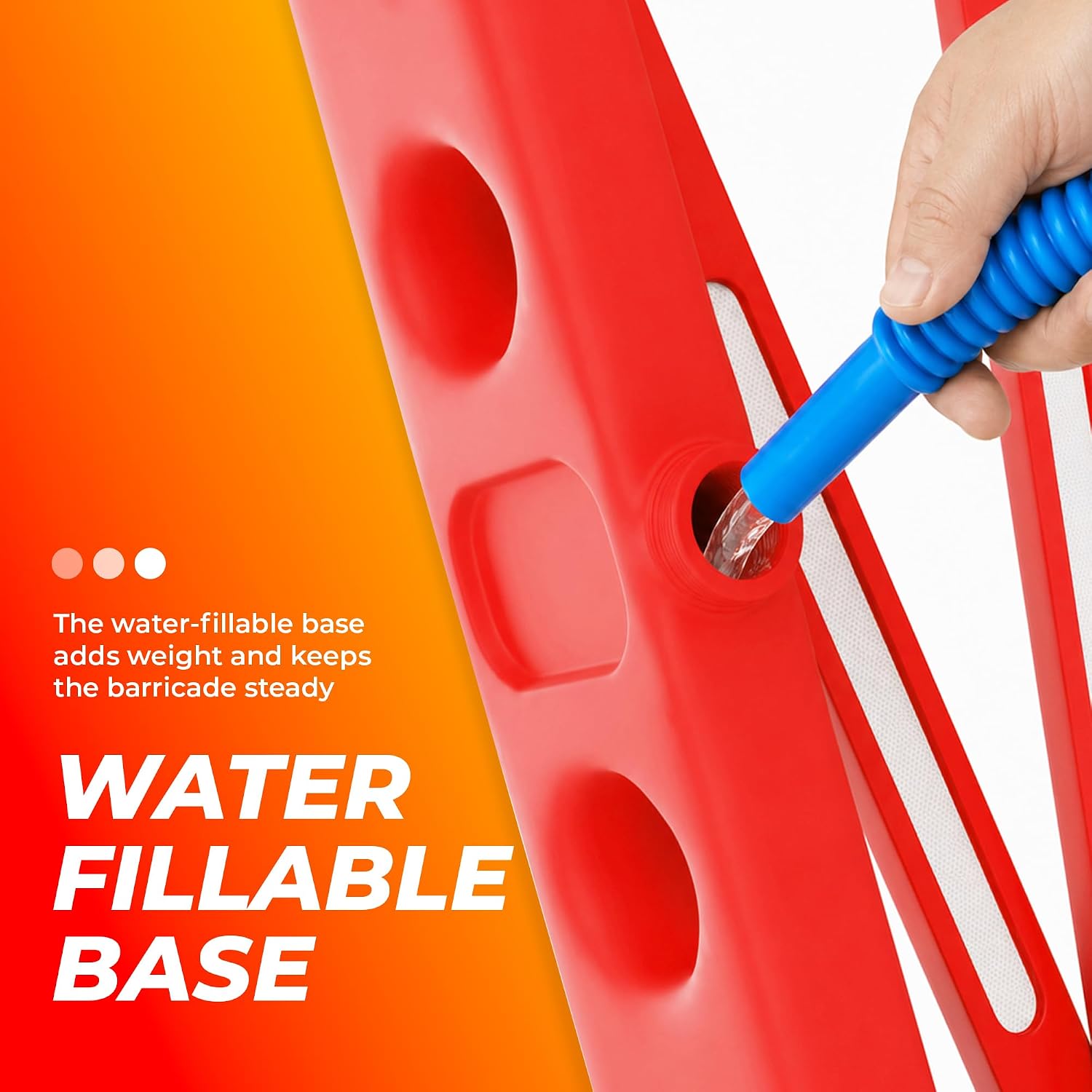 Expandable Mobile Barrier for Safety - Red | Plastic Extendable Folding Barricade | Portable Safety Barrier with Reflective Strips for Events, Construction & Pedestrian Control - 2 Barriers