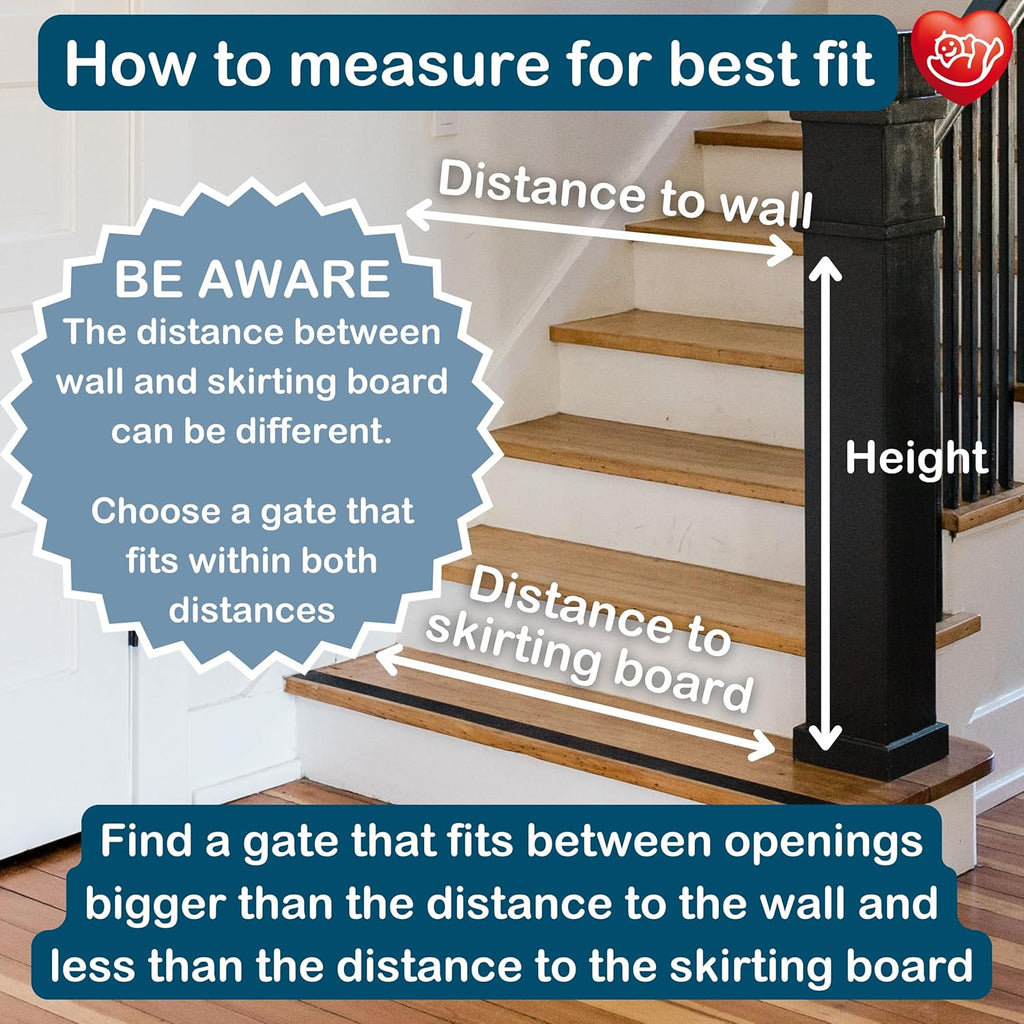 Multidan, Covers Openings between 62.5-106.8 Cm/24.6-42 Inches, Extendable Stair Gate/Baby Gate/Safety Gate, Metal, White, Made in Denmark - (Pet Gate/Dog Gate)