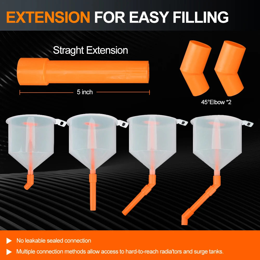Plastic Filling Funnel Spout Car Accessories 15Pcs/Set Spill Proof Coolant Filling Kit Pour Oil Tool