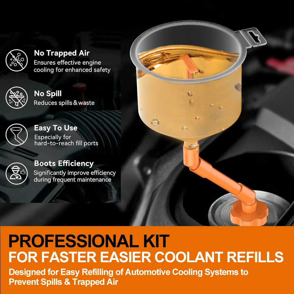 Plastic Filling Funnel Spout Car Accessories 15Pcs/Set Spill Proof Coolant Filling Kit Pour Oil Tool