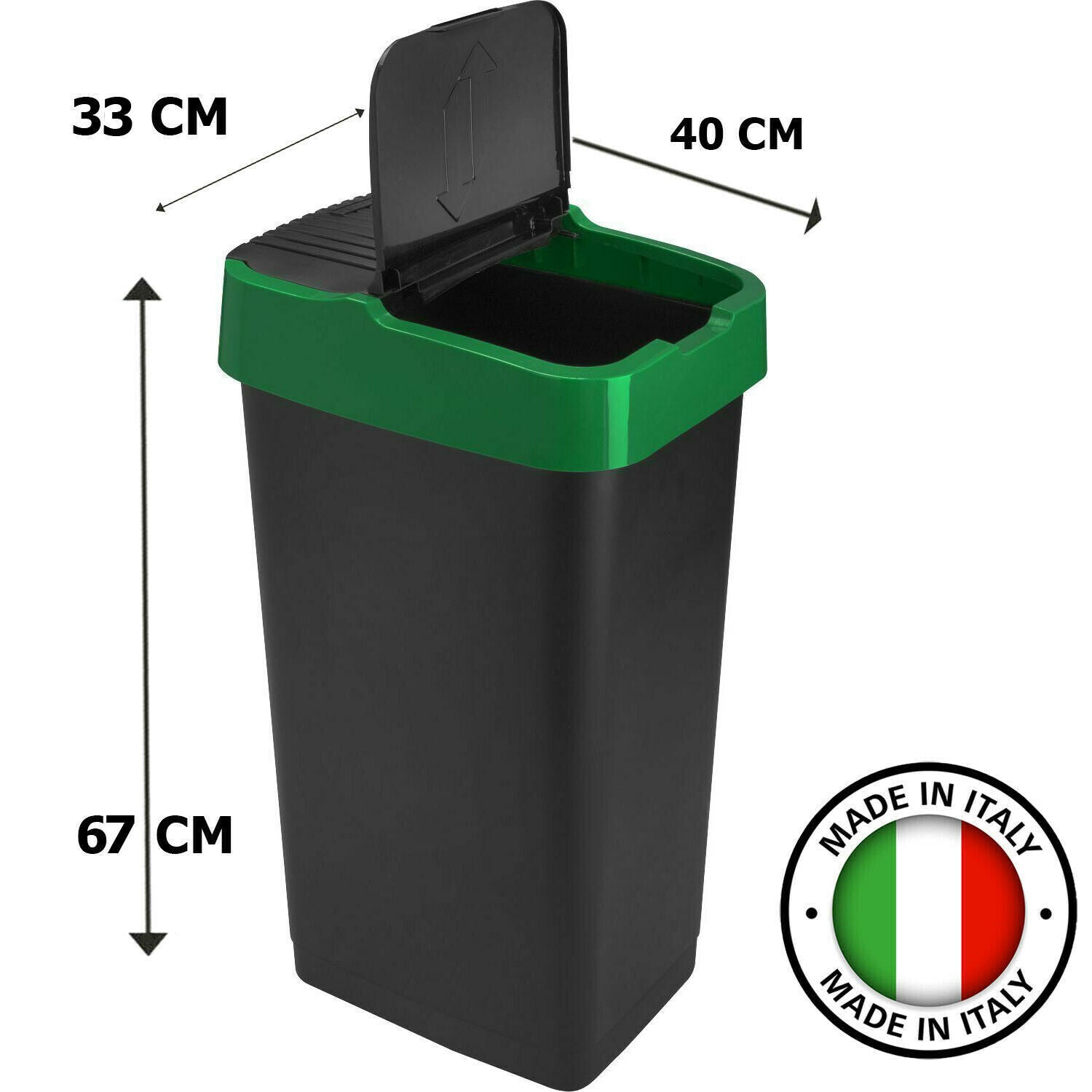 Plastic Swing Bin Recycle Bins Refuse Bin Dustbin 60L Waste Paper Office